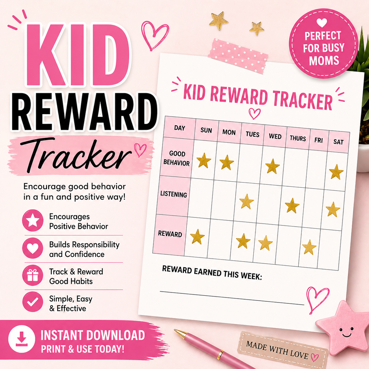 Weekly Reset & Glow-Up Planner | Printable Planner Bundle | Habit Tracker, Routine Planner, Budget Sheet | Digital Download