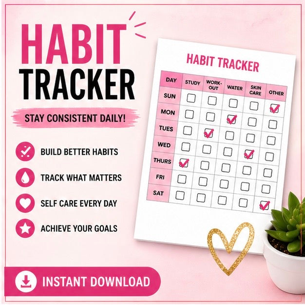 Weekly Reset & Glow-Up Planner | Printable Planner Bundle | Habit Tracker, Routine Planner, Budget Sheet | Digital Download