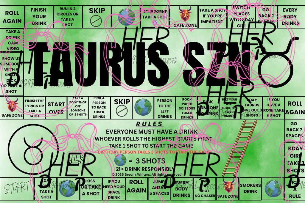 TAURUS SEASON Drinking Board Game Template